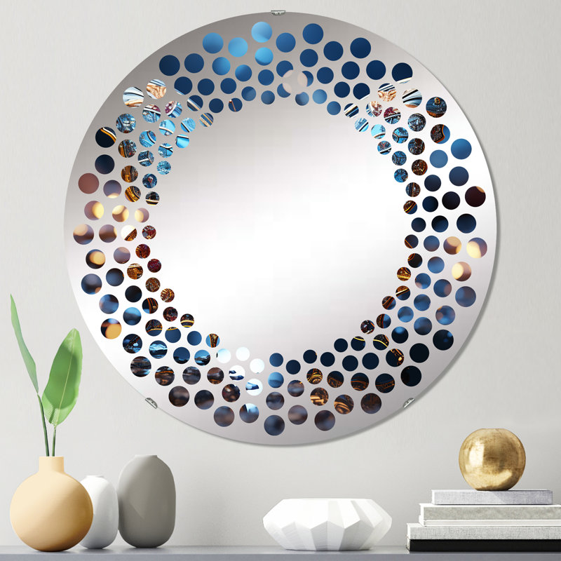 Butterfly Watery Blues - Miroir mural à pois MIR107696 C, 23,6 po x 23,6 po