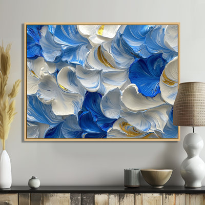 Cheever Ocean Blue Delicate Flower Petals IV - abstract flowers Wall Art