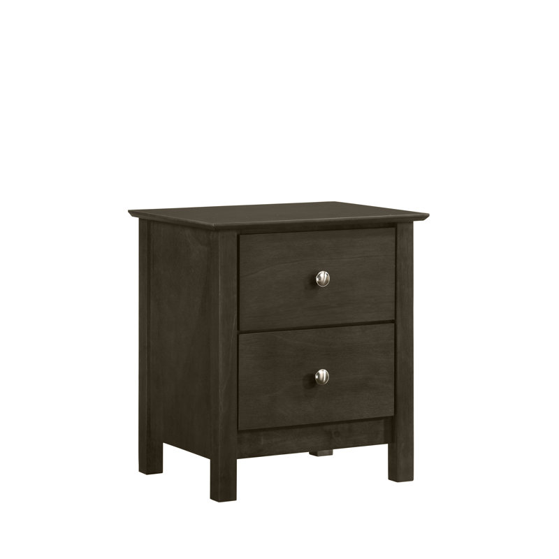 Table de chevet 2 tiroirs Rielyn, gris