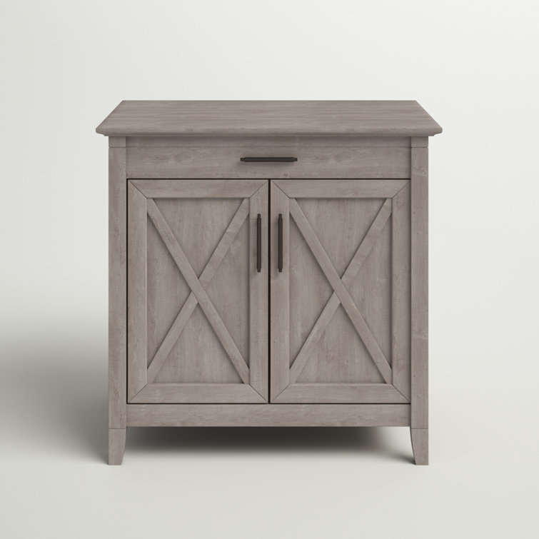 Veda 54'' Desk Sand & Stable Color: Dark Gray Hickory