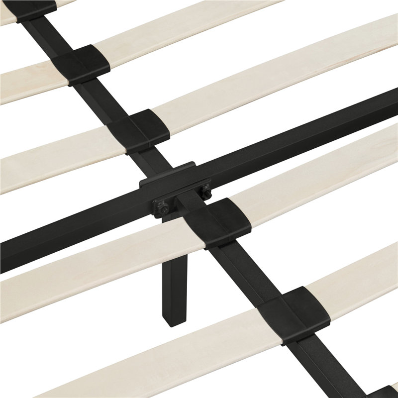 Upholstered Bed Frame with Drawer Storage, Black, Double (4'6)