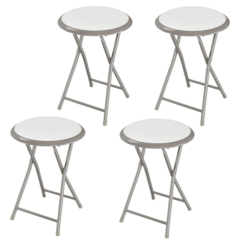 Folding Bar Stools - Heavy-Duty 18-Inch Stool - 225lbs Capacity and Padded Seats (Set of 4)
