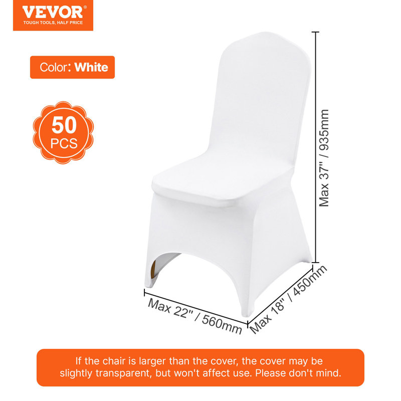 Housse pour chaise pliante en élasthanne extensible, housse avant arquée ajustée universelle, housses de protection amovibles lavables, pour mariage, vacances, banquet, fête, célébration, salle à manger (blanc 50 pièces)