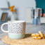 Nicola Spring - Dipped Dotty Stoneware Coffee Mugs - 385ml - Set of 2-60545458
