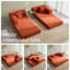 Folding Sofa Bed 160cm King Size, Convertible Modular Sofa, Corduroy Boneless Couch with Metal Frame-398615183