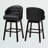 Upholstered Counter Stool with Solid Wood Frame-20238974