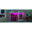 Full Size Metal Gaming Loft Bed With LED,Desk,Open Wardrobe And 3 Linen Storage Drawers-458316553