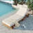 78.8'' Outdoor Patio Chaise Lounge Chair, Acacia Wood Adjustable Recliner With Headrest And Retractable Side Tray, For Terrace, Poolside, Garden, And Beach-1995932958