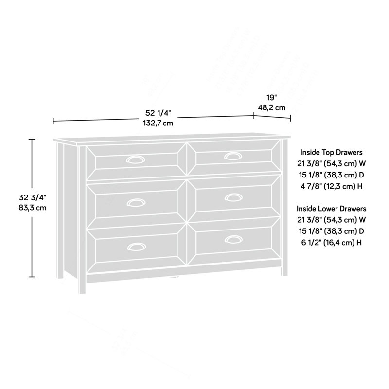 Commode 6 tiroirs - Armoire de rangement spacieuse pour la chambre à coucher / salon
