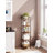 Bookcase Bookshelf, Narrow Book Shelf, Industrial Corner Shelf Storage Organizer, Slim Shelving Unit for Home Office, Living Room, Bedroom, Kitchen, Rustic Brown and Black-1620574117-1628539636