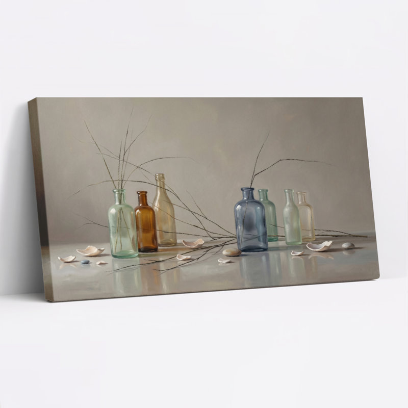 Nature morte sur toile, ensemble de 1, 58“W x 28”H, Toile tendue