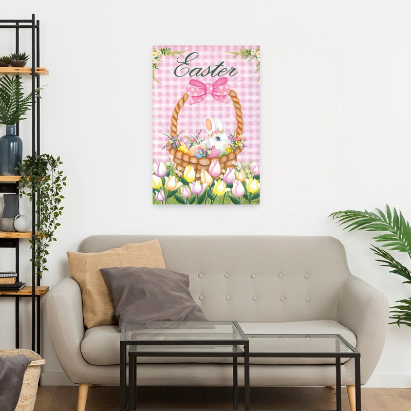 Panier de Pâques, fleur de printemps, tulipe et tulipe, H 24 po x l 16 po
