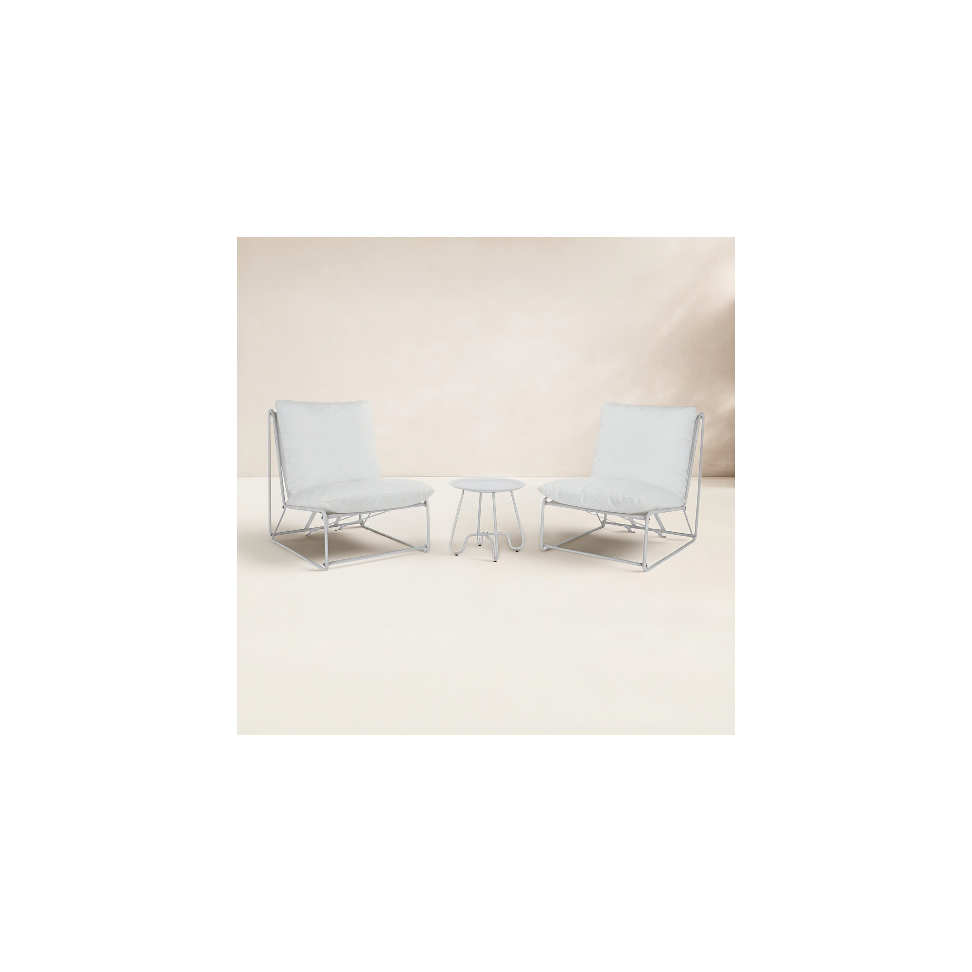 Basil 2-Person Patio Conversation Set with Steel Frame