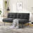 Pavithra 68'' Tufted Convertible Futon Small Sofa Bed-406644403