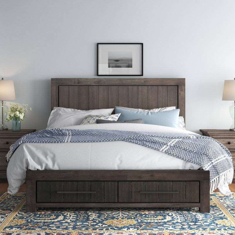 Saephan Solid Wood Platform Storage Bed, Full/Double