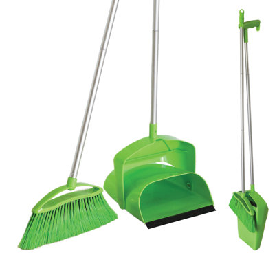 Adjustable Broom And Dustpan Set with Replaceable Head