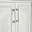 Meuble-lavabo double de 60 po entièrement assemblé avec cadre en bois massif blanc, plateau en marbre d'ingénierie et charnières à fermeture en douceur, avec armoire et système, deux poignées de couleur différente