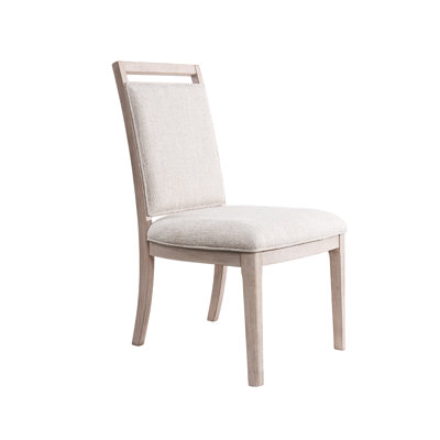 Upholstered Dining Chair with Light Wood Finish