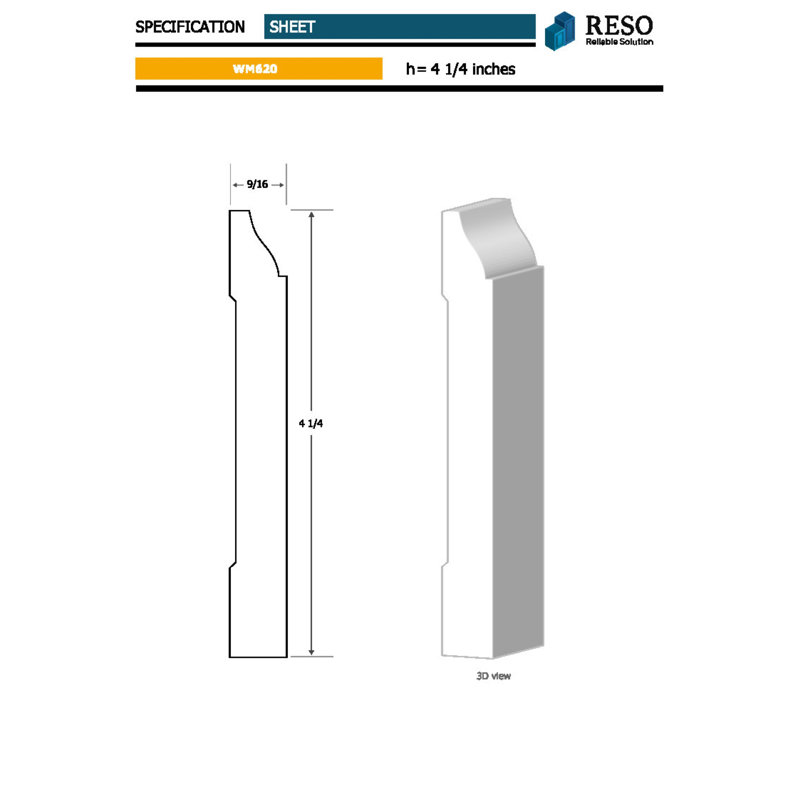 96 in. Primed Finger-Jointed Pine Wood Baseboard Molding