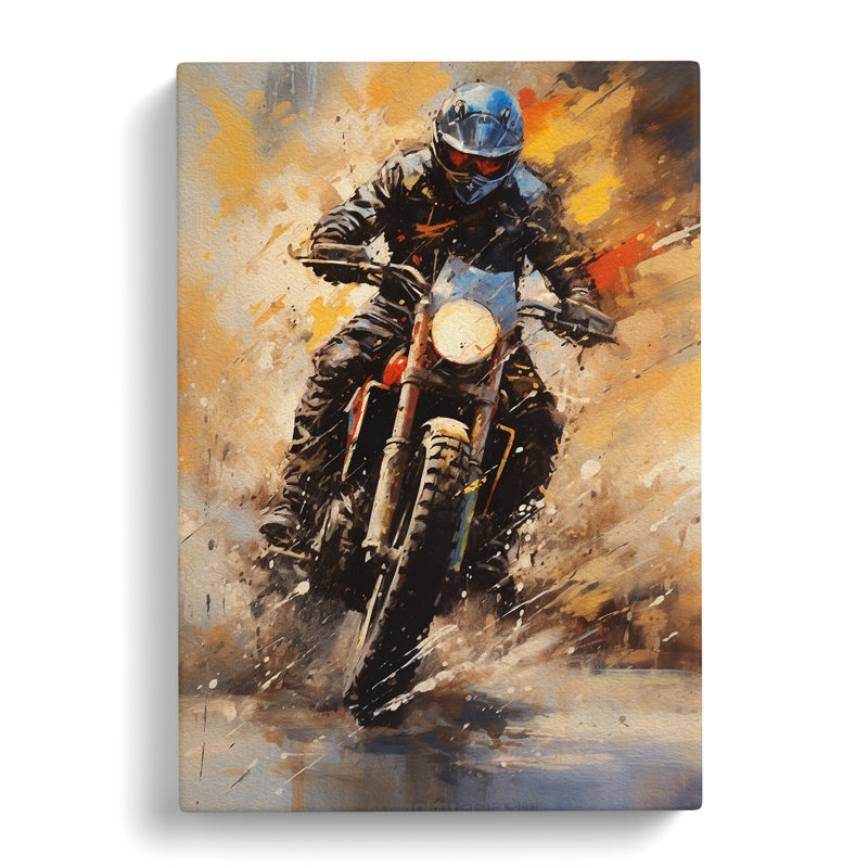 Motorbike Expressionism - Wrapped Canvas, 60cm H x 40cm W x 3cm D