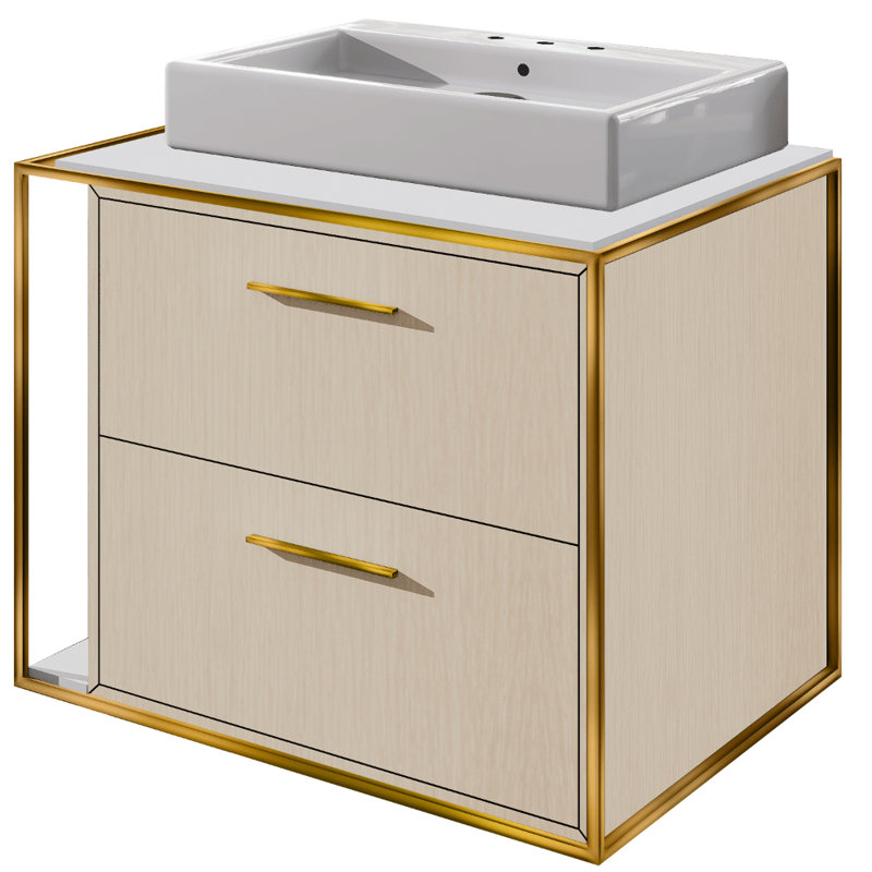 Aquagrande 18.5'' L Bathroom Sink, 3 Hole - 8" Centers
