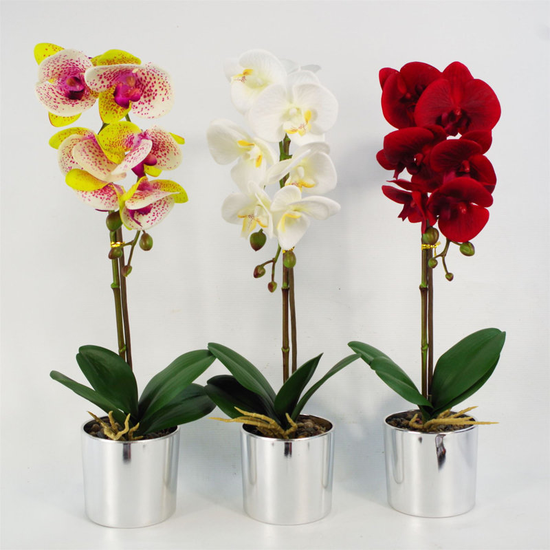 46cm Faux Plant in Pot Liner, Pink