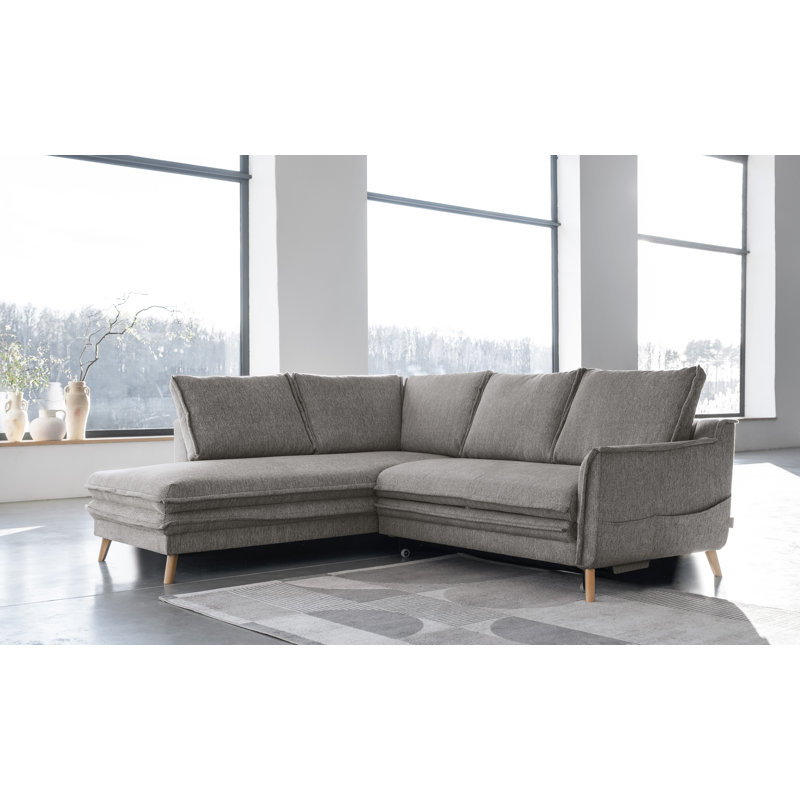 Charming Charlie Limited 6 Seater Sofa Bed, Grey, Left facing