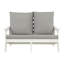 Causeuse avec coussin, canapé de jardin d'extérieur en grain de bois HiPS, blanc / gris-72195340-72195341