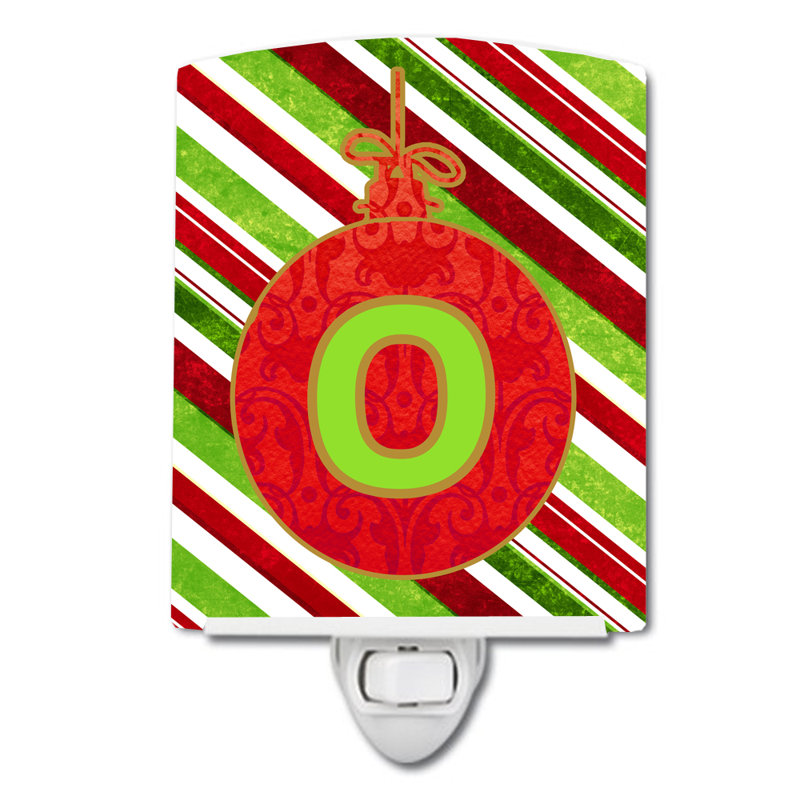 Éclairage de nuit en céramique de noël initial oranment, O