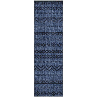 Premium Machine Washable Prisco Navy Rug