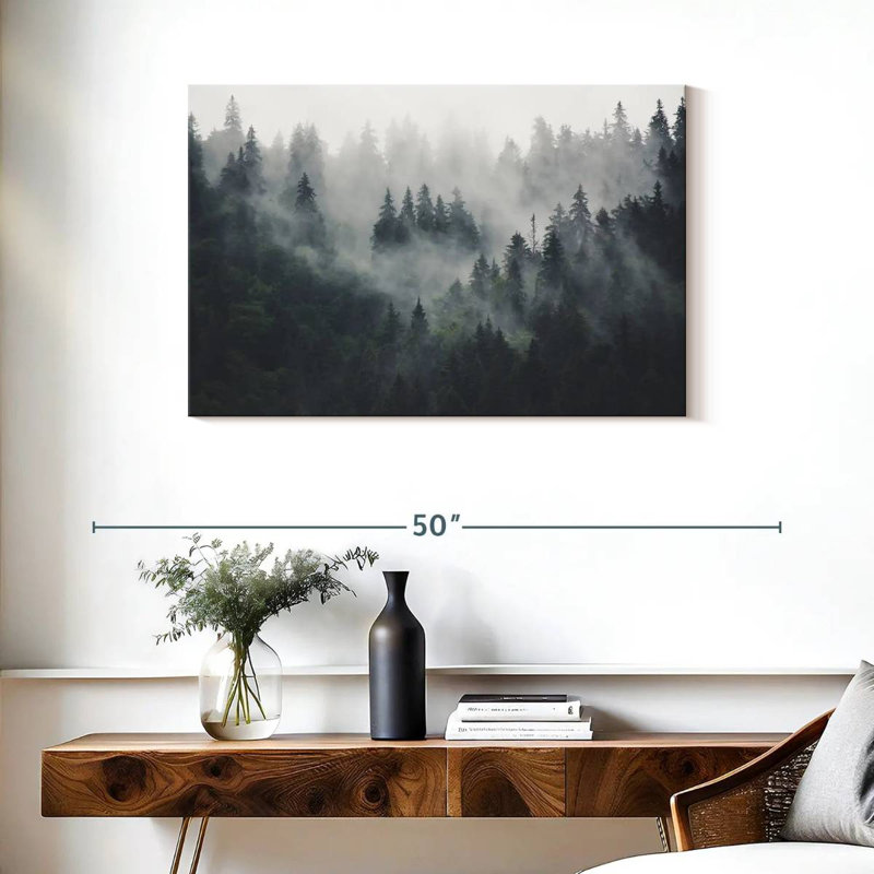 Misty Forest Mountain Canvas Print, 24" H x 36" W x 1.25" D