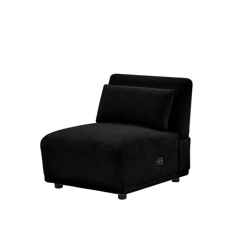 Siège modulaire en laine Chervil, Laine noire