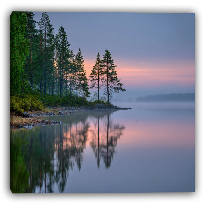 Wrapped Canvas Print - Silent Pines in Dawn Light
