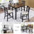 5 Piece Dining Table Set (Beige,Black,Oak)
