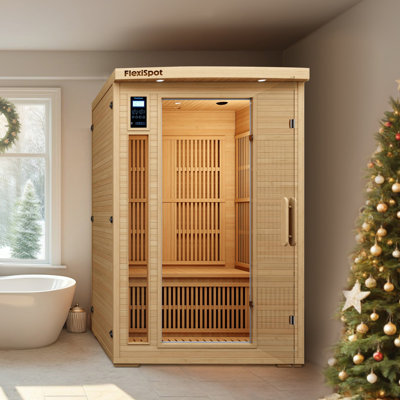 2-Person Indoor FAR Infrared Sauna with Bluetooth Speakers, Fast Heating Carbon Panels