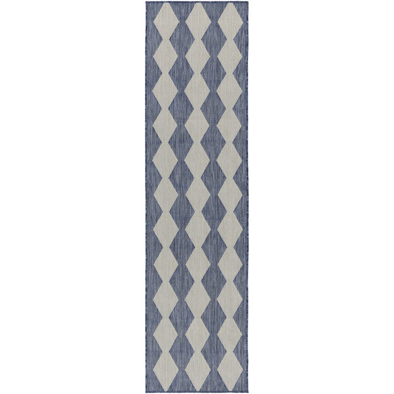 Positano Indoor/Outdoor Area Rug, Runner 2'2" x 10', Blue