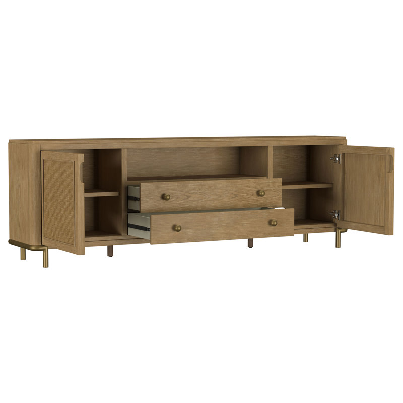 Meuble télé Fayea, Natural/Sand Wash/Aged Brass