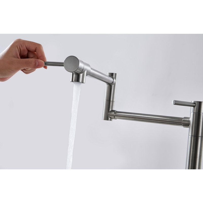 Pot Filler Faucet With Extension Shank, Brushed Nickel