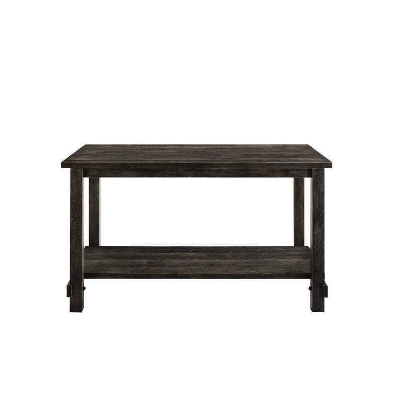 Table à hauteur de comptoir Ii - agencement de couleurs grises, construction avec tablette de rangement inférieure, construction, pour organiser les articles