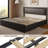 Queen Bed Frame With 4 Storage Drawers, Led Lights And Usb Ports, Upholstered Platform Bed Solid Wooden Slats Support, Black-1676786119-1676786118