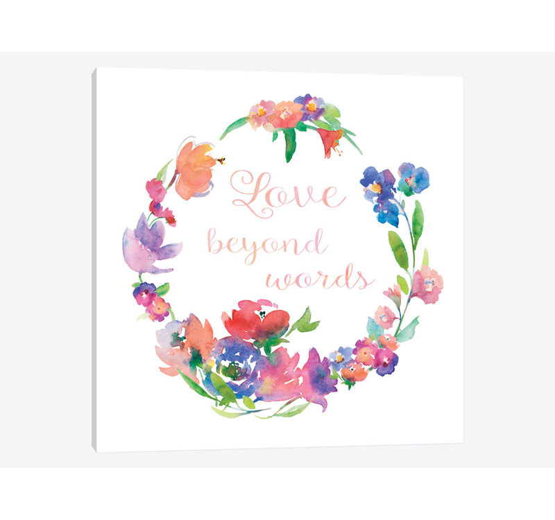 «Love Beyond Words», impression sur toile, H 12 po x l 12 po x P 0,75 po, Toile tendue, Pas de tapis