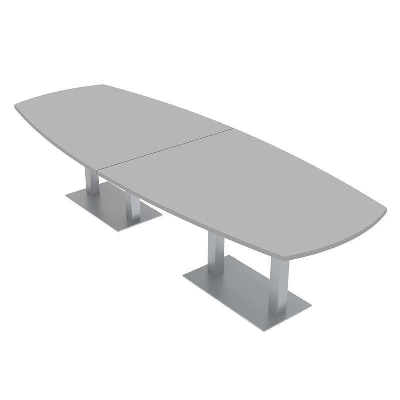 Table de conférence Arc Boat, Argent argent, L 144 po x l 48 po, Brouillard gris