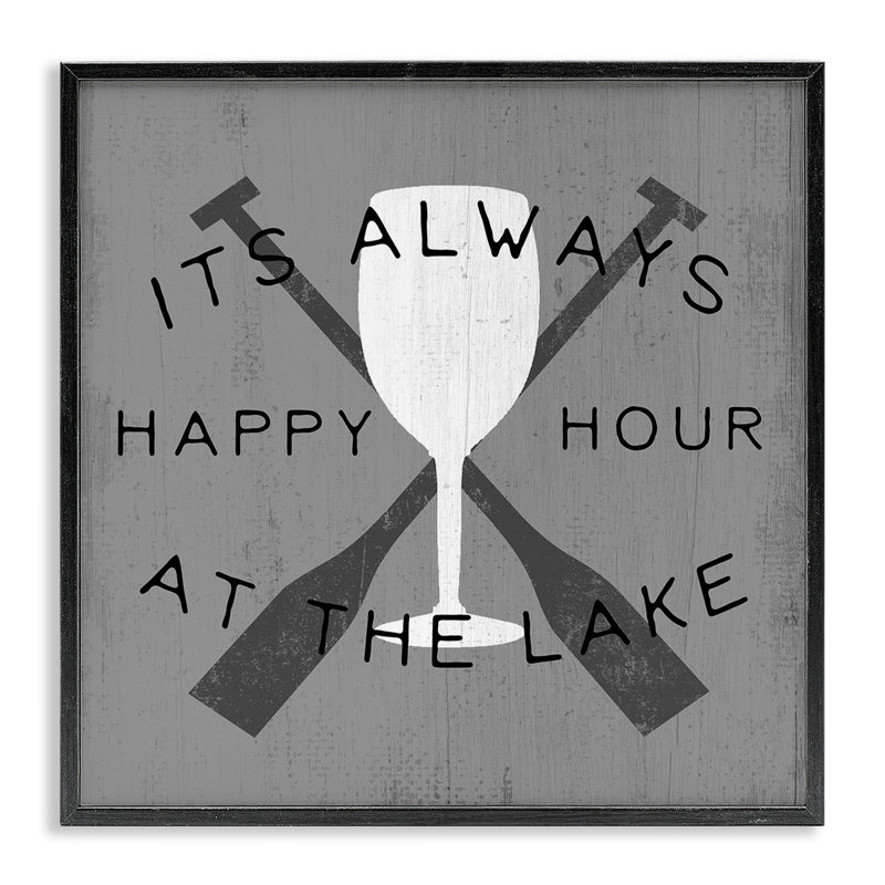 «Always Happy Hour At Lake Giclee» par Daphne Polselli, Giclée encadrée noir minuit, H 17 po x l 17 po