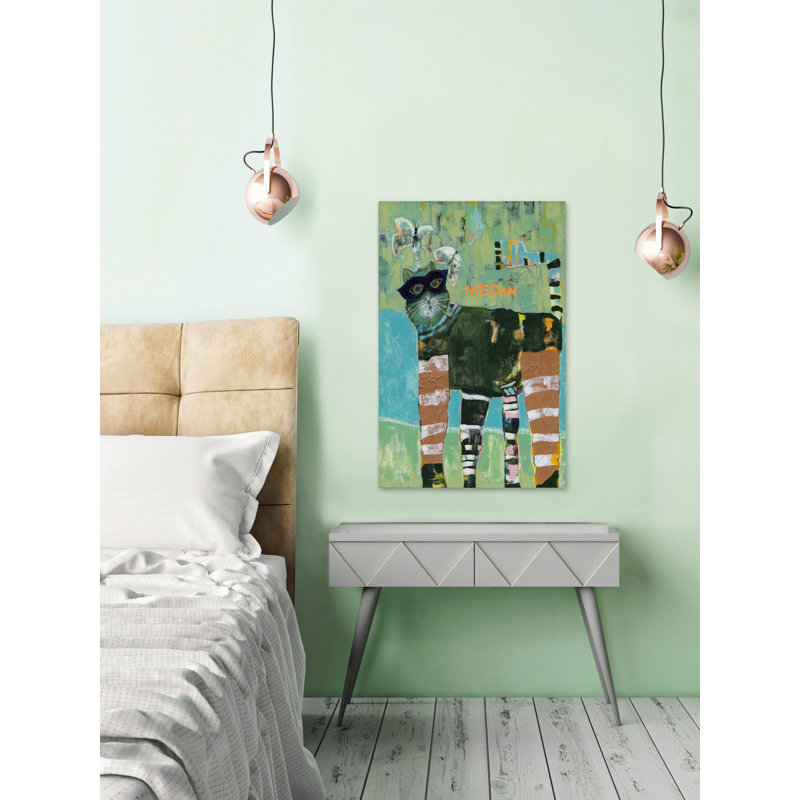 Meow Cat Burglar by Tara Daavettila - Wrapped Canvas Print, 152cm H x 101cm W x 3.81cm D