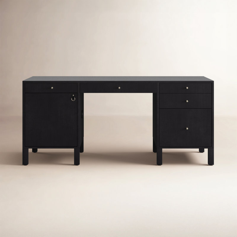 Isador Executive Desk, Black Wash Poplar