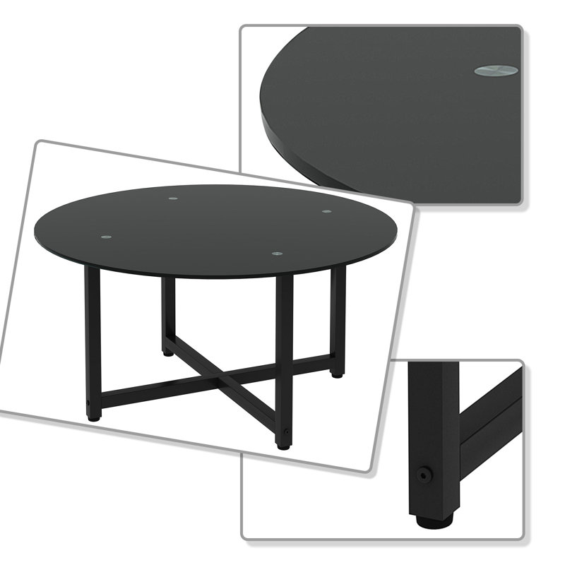Table basse à 4 pieds Thorwe, Noir