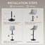 Tabourets de bar pivotants réglables, tabouret de bar à hauteur de comptoir avec repose-pieds, chaises de bar modernes en cuir synthétique pour îlot de cuisine, salle à manger, gris clair (ensemble de 2)-482784136-482784142