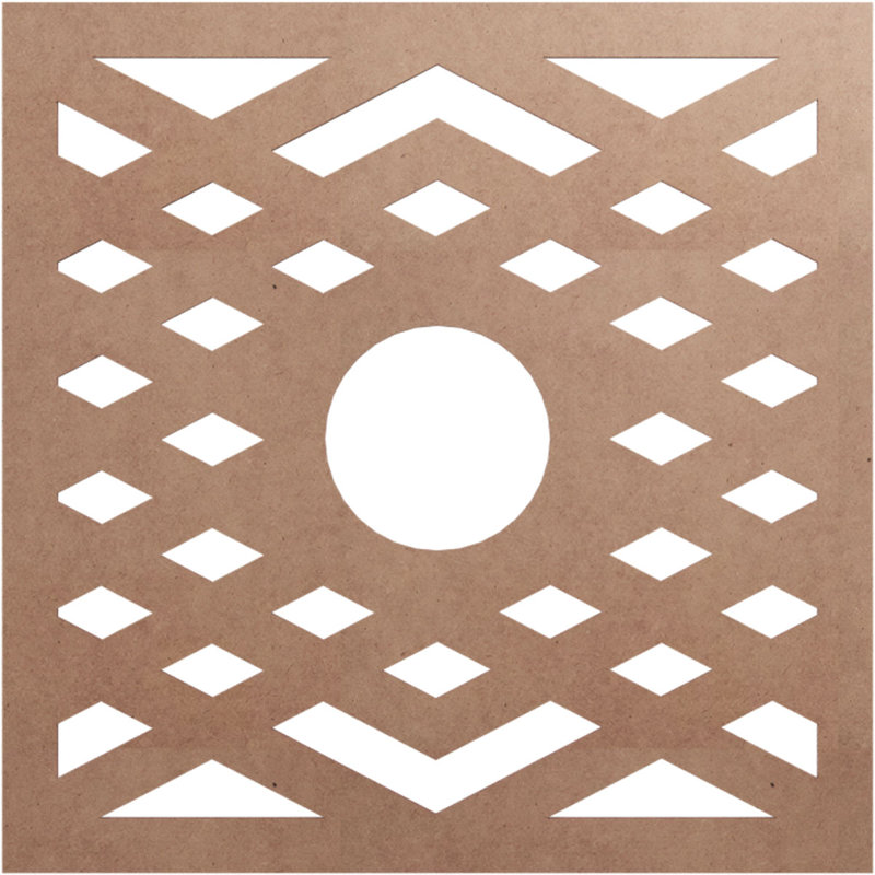 Chevron Ceiling Medallion, Wood (Paint Grade), 30" H x 30" W x 0.38" D