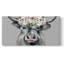 Couronne florale Highland - toile tendue avec châssis - prête à être accrochée-781308167