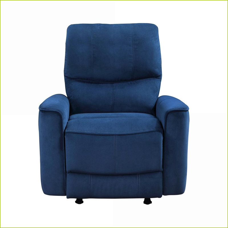 Fauteuil inclinable inclinable électrique moderne en bois massif bleu marine | Bleu marine | Bois massif